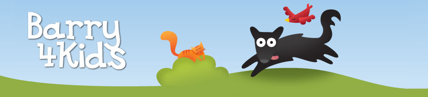 image principale du site avec Barry, un chat et un oiseau