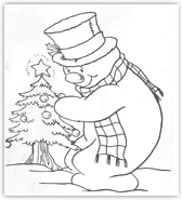 colouring a Snowman