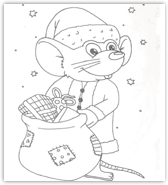 coloring Christmas mouse