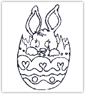 Osterhase in einem Ei