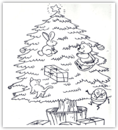 colouring Christmas tree