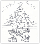 colouring Christmas tree
