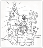 colouring grandpa bear reading