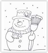 colouring a Snowman