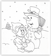 colouring a Snowman