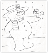colouring a Snowman