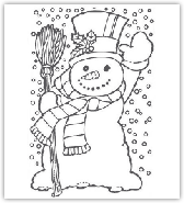 colouring a Snowman