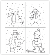 colouring Snowmen