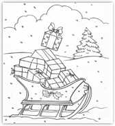 colouring Christmas gifts