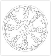 colouring a Christmas mandala