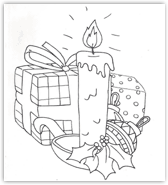 colouring Christmas gifts
