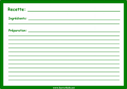 fiche de cuisine verte