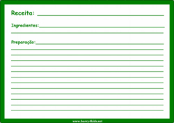 ficha de receita verde