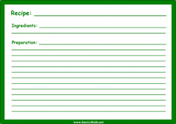 recipe card, green