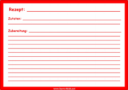 Rezeptkarte, rot