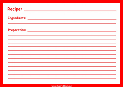 recipe card, red