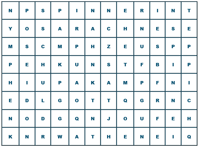 Wortsuche �ber die Sage von Arachne