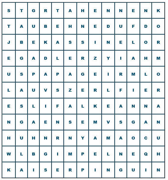 Wortsuche �ber V�gel