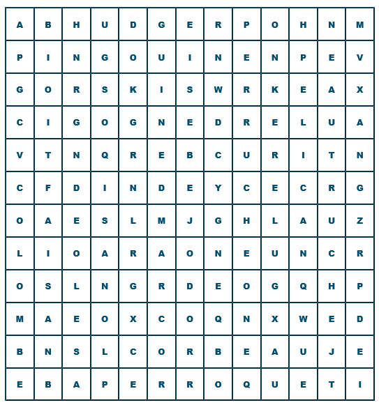 mots cach�s sur les oiseaux