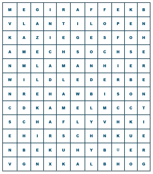 Wortsuche �ber wiederk�uende S�ugetiere