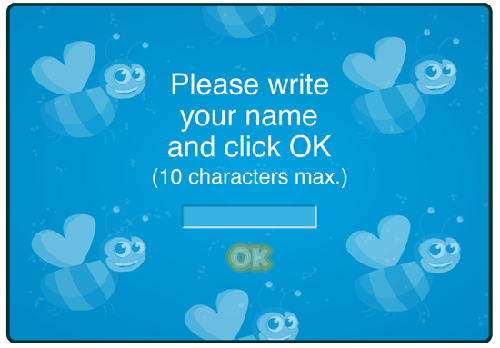 para o jogo interactivo O Teu Nome em Flores