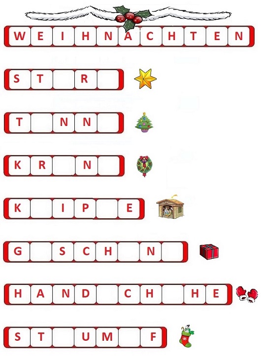 Weihnachtsspiele mit Worten
