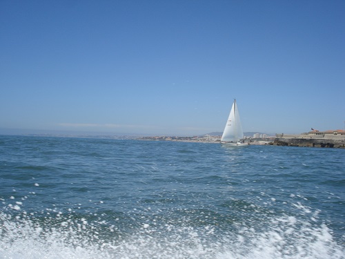 blue sky, Tejo river, Oeiras, Portugal
